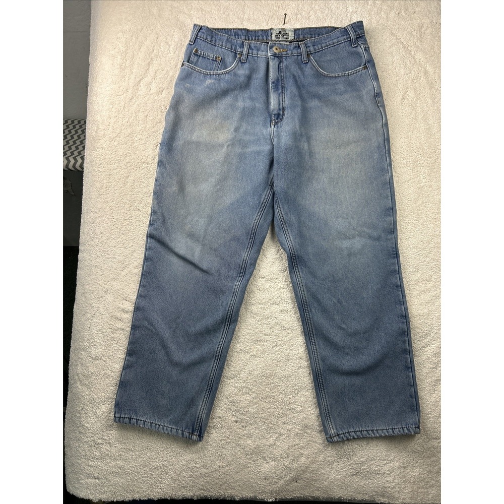 VTG Old Mill Jeans Fleece Lined Men's Denim Relaxed Blue Jeans 38x30 Warm Winter
